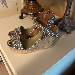 High heel wedge sandals